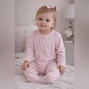 Nike Light Pink Striped Baby Jumpsuit